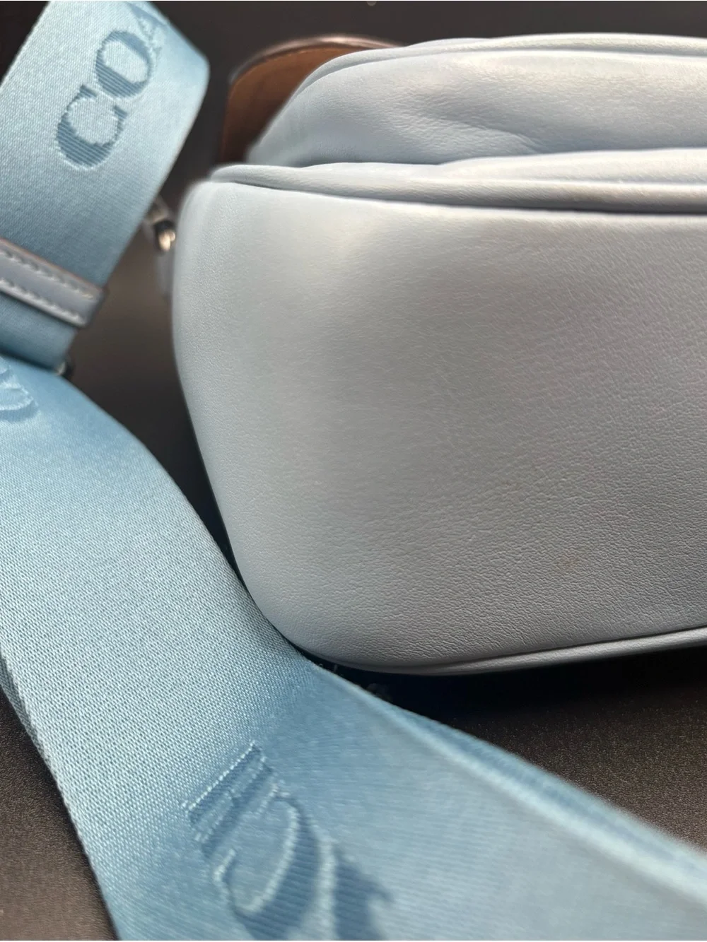 Coach Pace Messenger CR098 Ice Blue Leather Crossbody NWOT Rare
